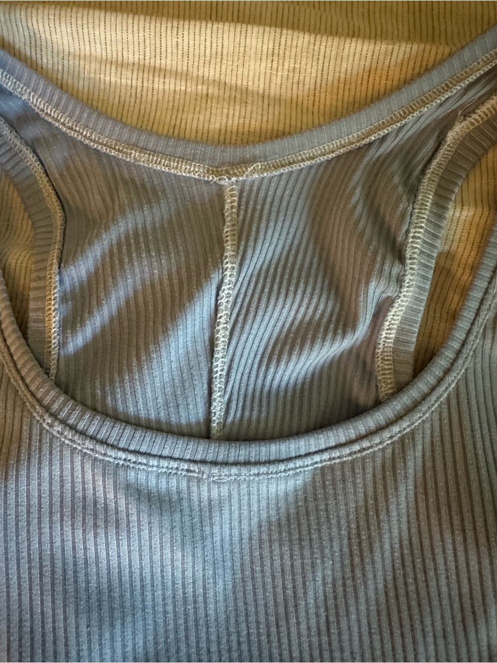 Women’s Ribbed Racerback Axis Crop Tank Top - Light Blue - Picture 2 of 3